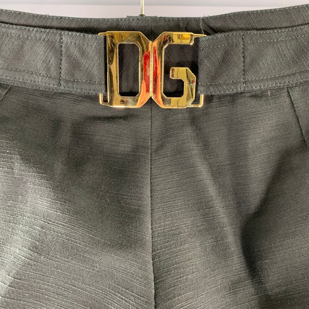 DOLCE & GABBANA Size 34 Black Cotton Blend Capri Dress Pants - Picture 4 of 6